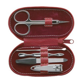 Set manikir 1/5 umjetna koža crveni