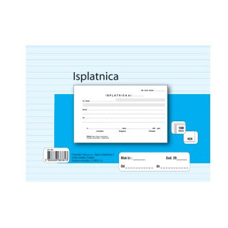 BLOK ISPLATNICA  A6 NCR/KOPIRNAA-2/NCR-16,2x10 cm- broj listova: 100