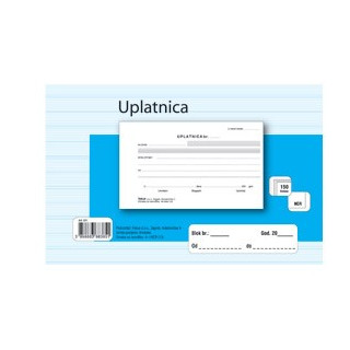 UPLATNICA A-1/NCR- dimenzija: 16,2x10 cm- broj listova: 150