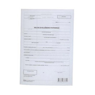 NALOG ZA SLUŽBENO PUTOVANJE A-210/NCR-17x24 cm- presavijen sa umetnutim uloškom