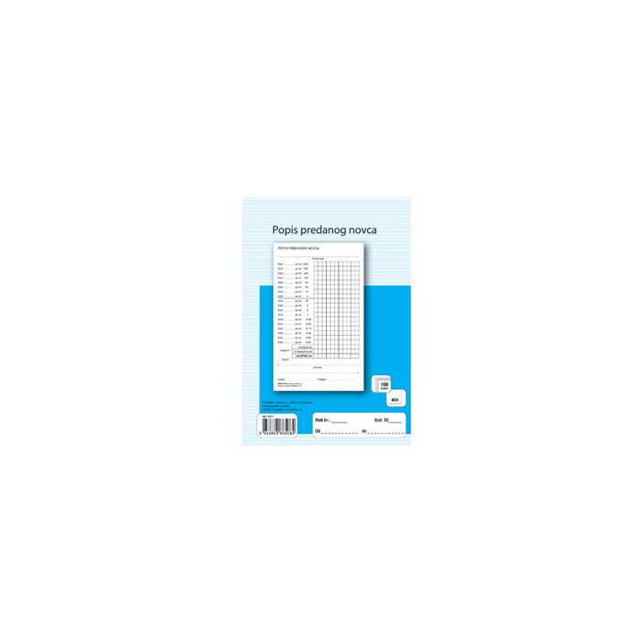 POPIS PREDANOG NOVCAA-47a/NCR- 10,5x14,7 cm- broj listova: 100