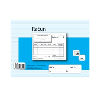 RAČUN A-641/NCR-bezgotovinski- format: A5 broj listova: 100