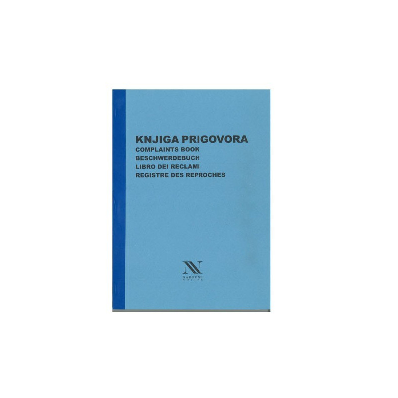 KNJIGA PRIGOVORA A4 FORMAT ZA TRGOVINU I MALOPRODAJU