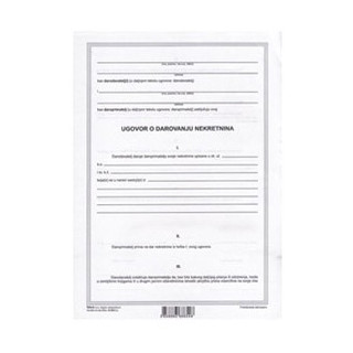 UGOVOR O DARIVANJU NEKRETNINA A-420-- format- A4