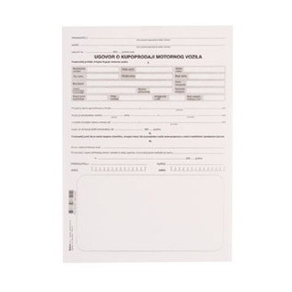 UGOVOR O KOPOPRODAJI MOTORNOG VOZILA -F-37- format: A4- lijepljeno u setovima 1+3