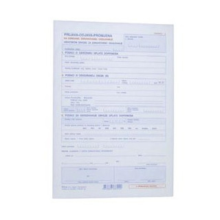 TISKANICA 2C-A-101 tiskanica 2- format- A4- lijepljeno u setovima 1+2- za  zdravstveno osiguranje