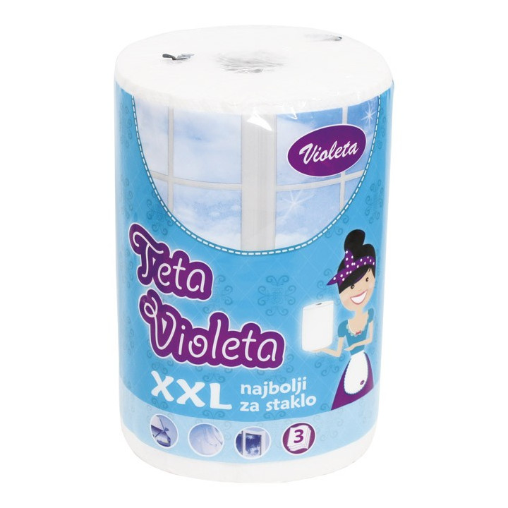 Ručnik papirnati troslojni Teta Violeta XXL-za staklo