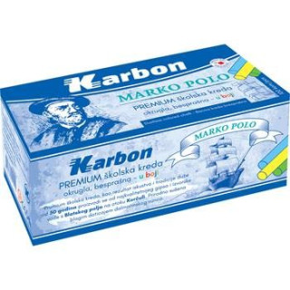 Kreda školska bijela, KARBON okrugla besprašna 1/100