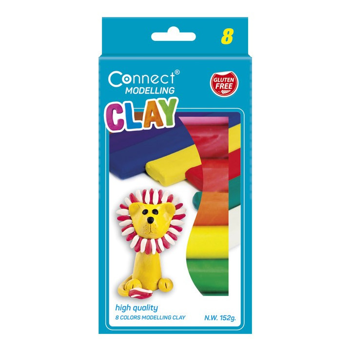 Plastelin 8boja karton Connect blister
