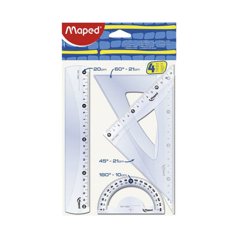Geometrijski set 1/4 srednji Cristal Maped 242820 blister Geometrijski set 1/4 srednji Cristal Maped 242820 blister