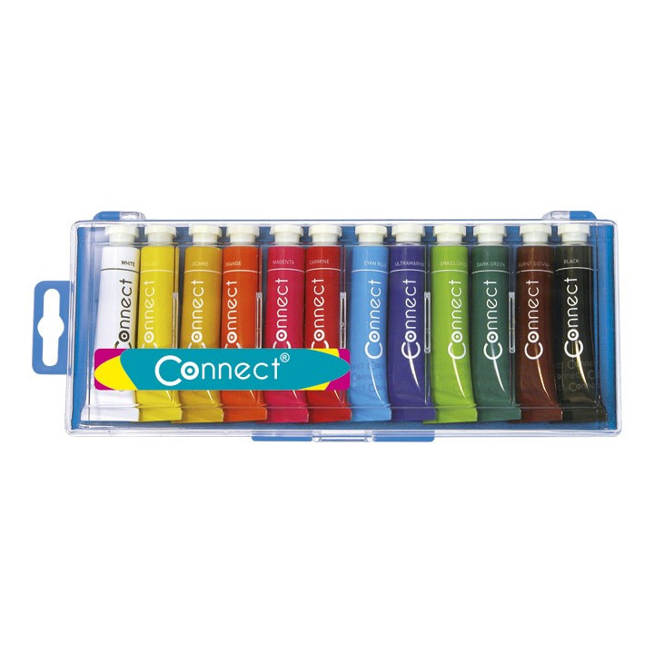 Boja tempera 12ml.aluminijska tuba 12boja/pvc Connect blister