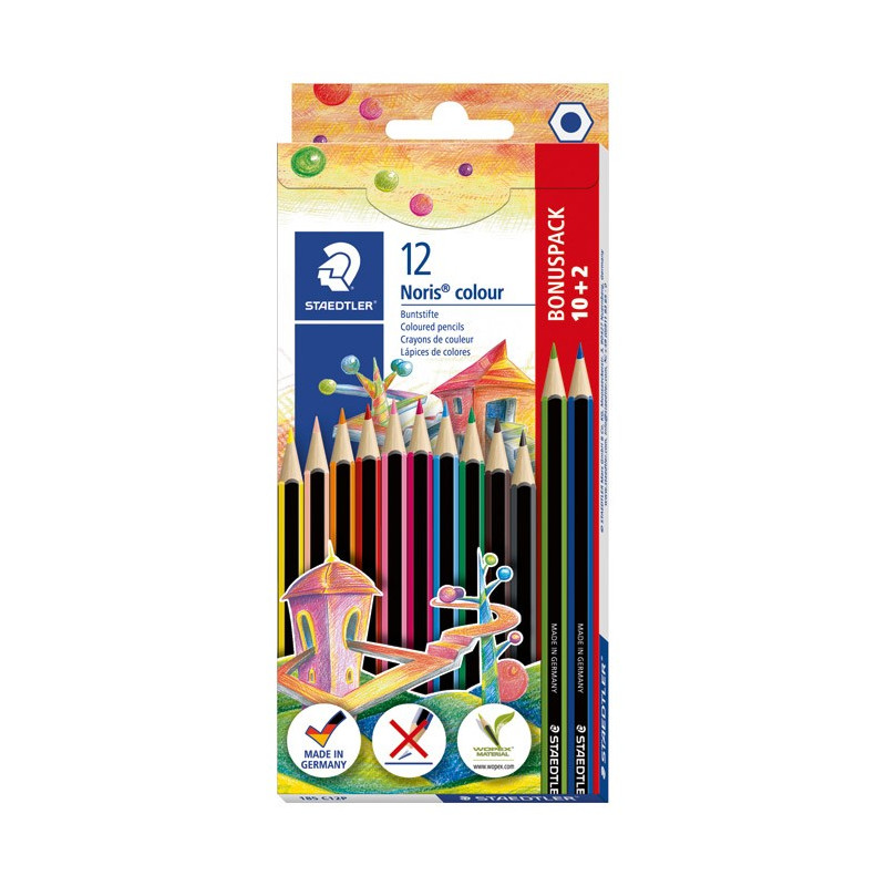 Boje drvene 12boja Noris colour Staedtler 185 C12P 10+2 boje gratis