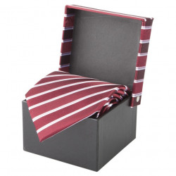 KRAVATA - sirovinski sastav: 100% svila- dimenzija: 152x10 cm u poklon kutiji Boja: crvena/bijela