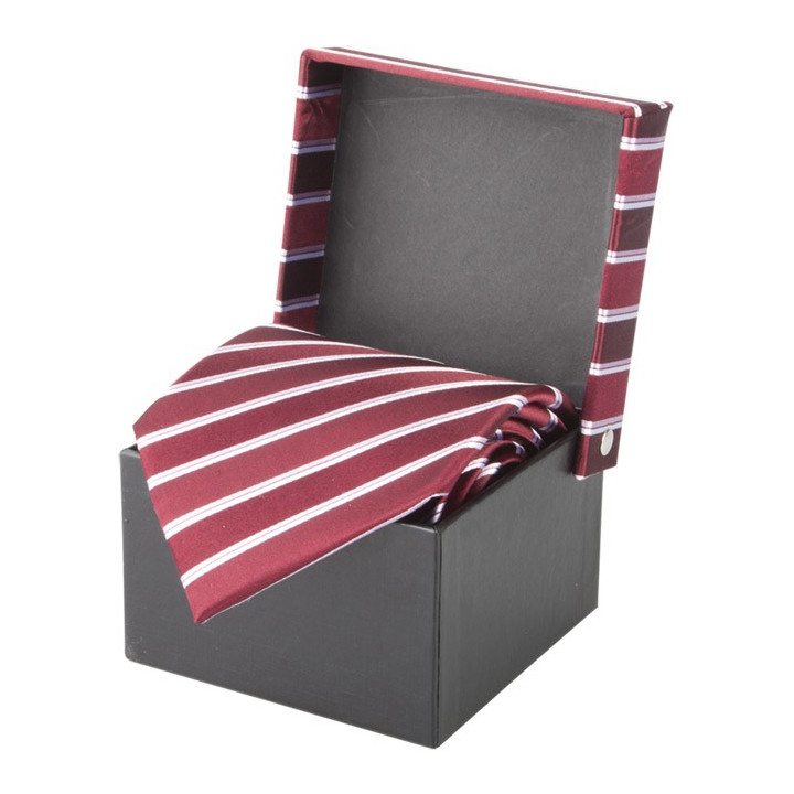 KRAVATA - sirovinski sastav: 100% svila- dimenzija: 152x10 cm u poklon kutiji Boja: crvena/bijela